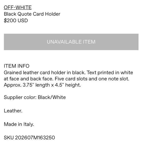 OFF-WHITE “FOR CARDS” WALLET - Picture 4 of 4